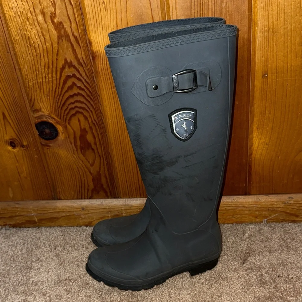 Rain Boots with Buckle kamik gray rainboots size 6 Kamik Jennifer Rain Boot - Picture 1 of 8